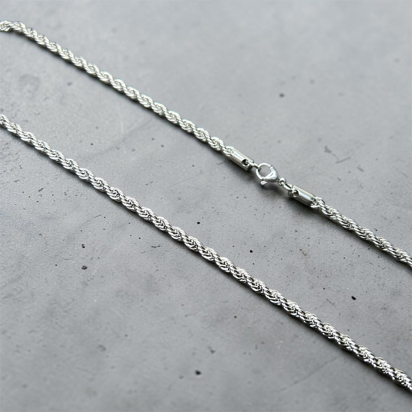Rope Chain + Bracelet combo (SILVER)
