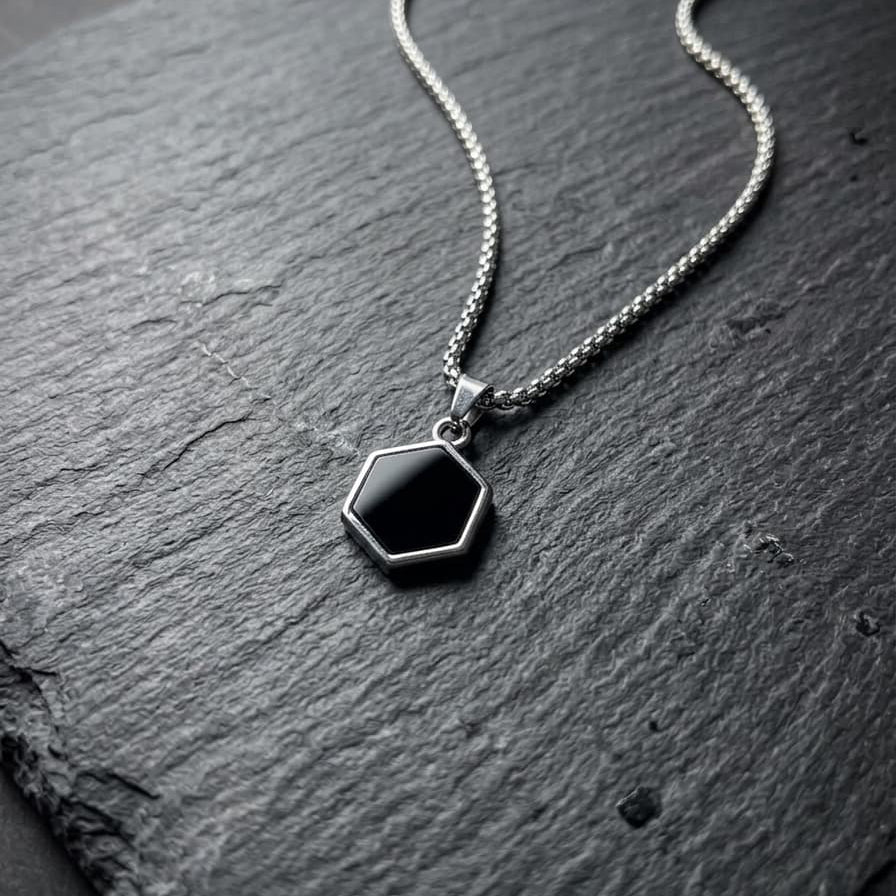 Dark Aura Midnight Pendant and Chain