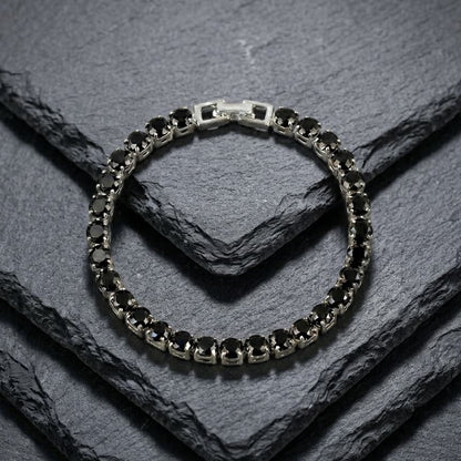 Round Cut Silver-Plated Tennis Bracelet