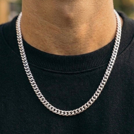 Cuban Chain + Bracelet combo (Silver)