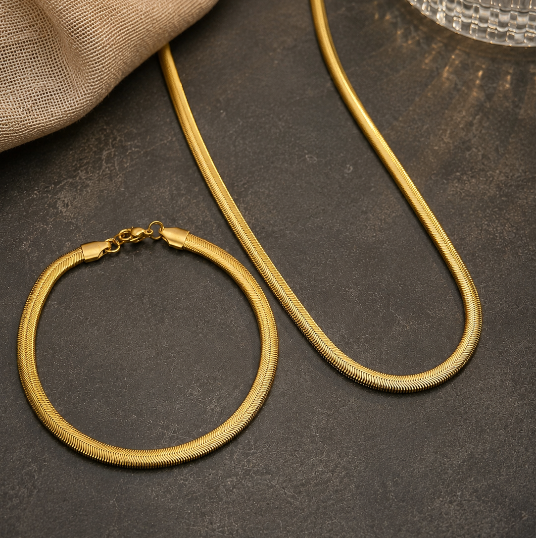 Snake chain + Bracelet combo (GOLD)