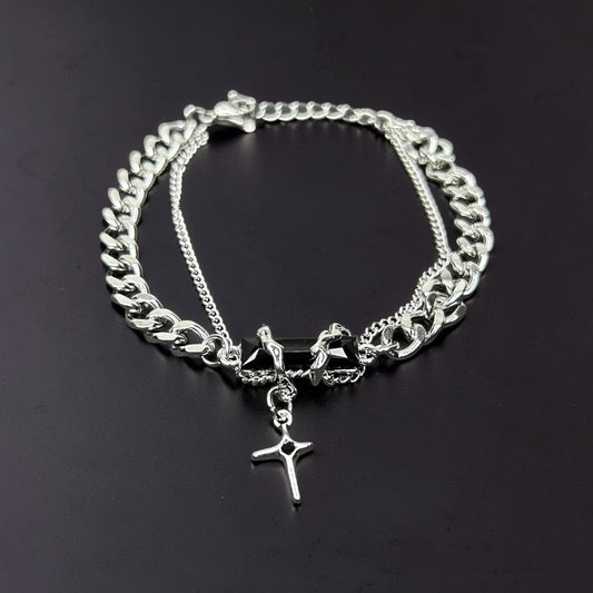 Dual Rugged Cross Bracelet