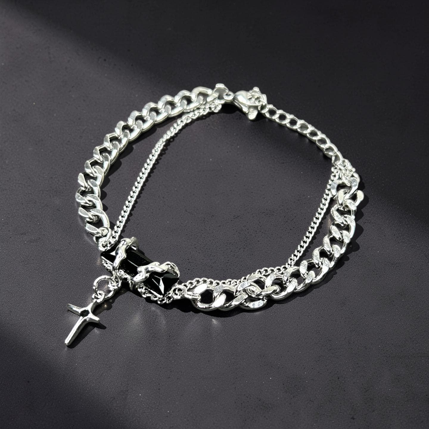 Dual Rugged Cross Bracelet
