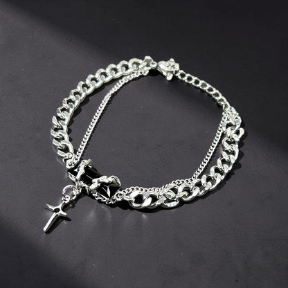 Dual Rugged Cross Bracelet