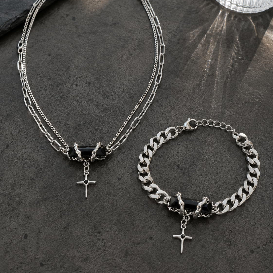 Dual Rugged Chain + Bracelet combo