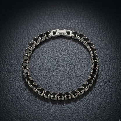 Round Cut Silver-Plated Tennis Bracelet