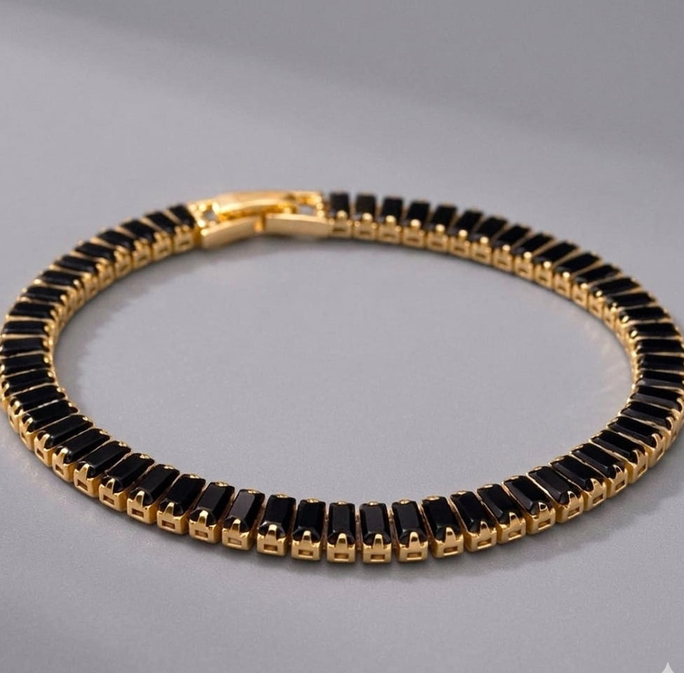 Black Gold-Plated Tennis Bracelet