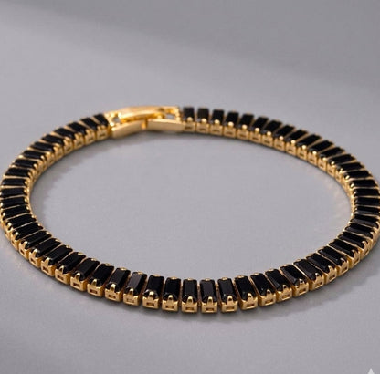 Black Gold-Plated Tennis Bracelet
