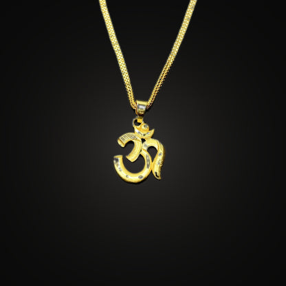 Om Pendant with chain (Gold)