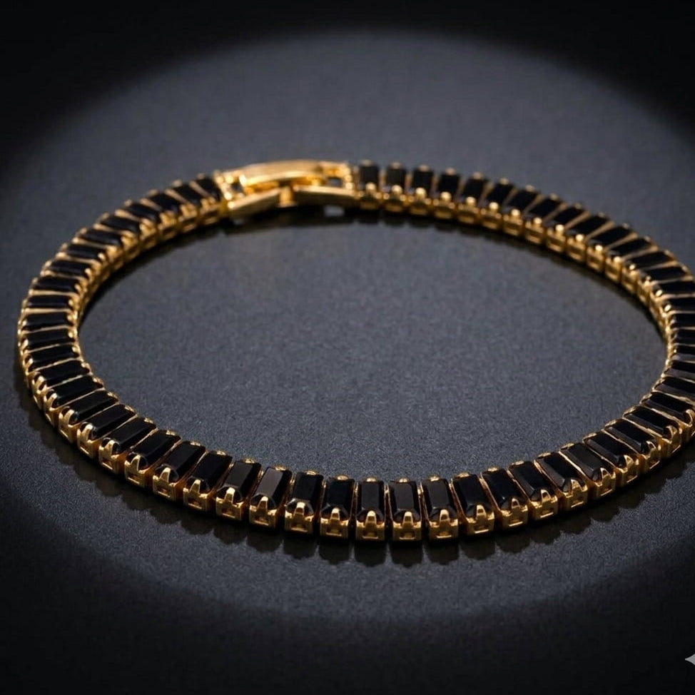 Black Gold-Plated Tennis Bracelet