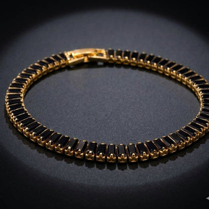 Black Gold-Plated Tennis Bracelet