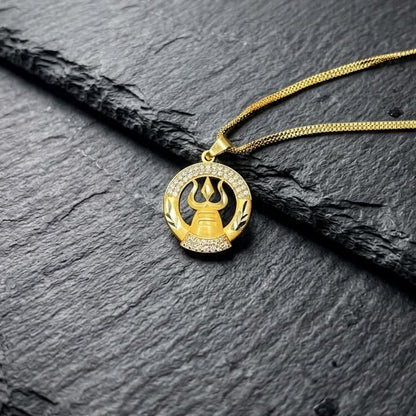 Trishul Diamond Gold Pendant with chain