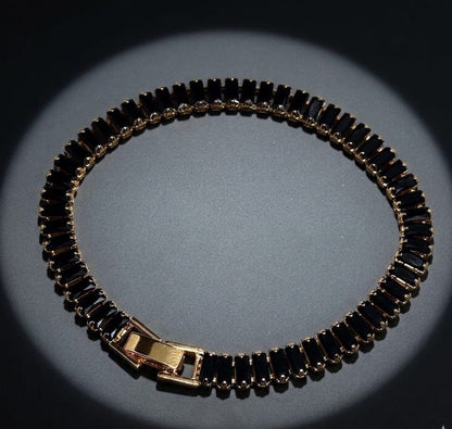 Black Gold-Plated Tennis Bracelet