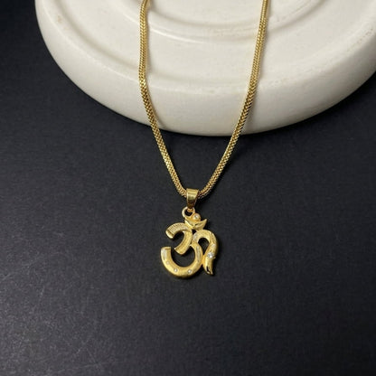 Om Pendant with chain (Gold)