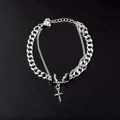 Dual Rugged Cross Bracelet
