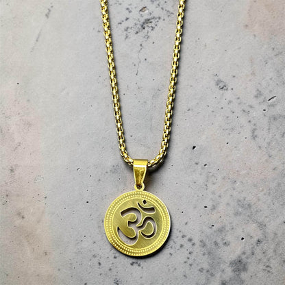 Om Pendant with chain (Gold)