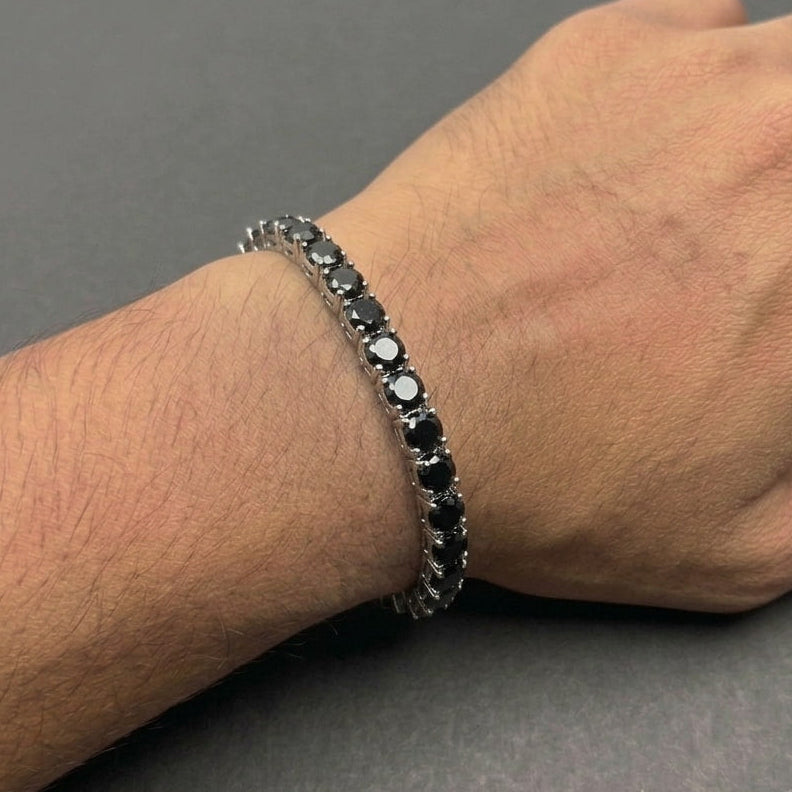 Round Cut Silver-Plated Tennis Bracelet